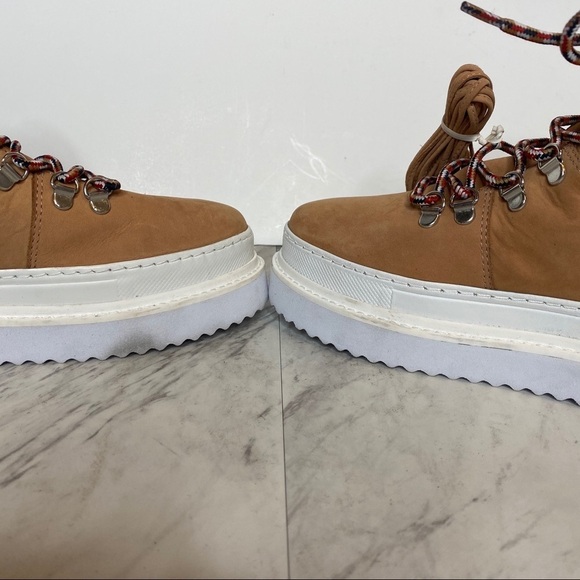 New! Schutz Marlua Platform Lace Up Tan White Boot 8B - Picture 6 of 15